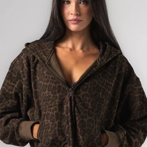 ACTA Leopard Hoodie Zip-Up S/M